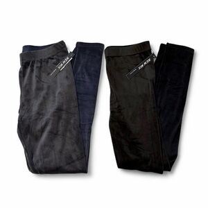 New Mix Velour Leggings Bundle Women’s Large Grey Black Cozy Soft Comfy Relax